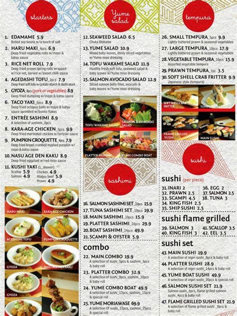 yume sushi|yume sushi menu magnolia.